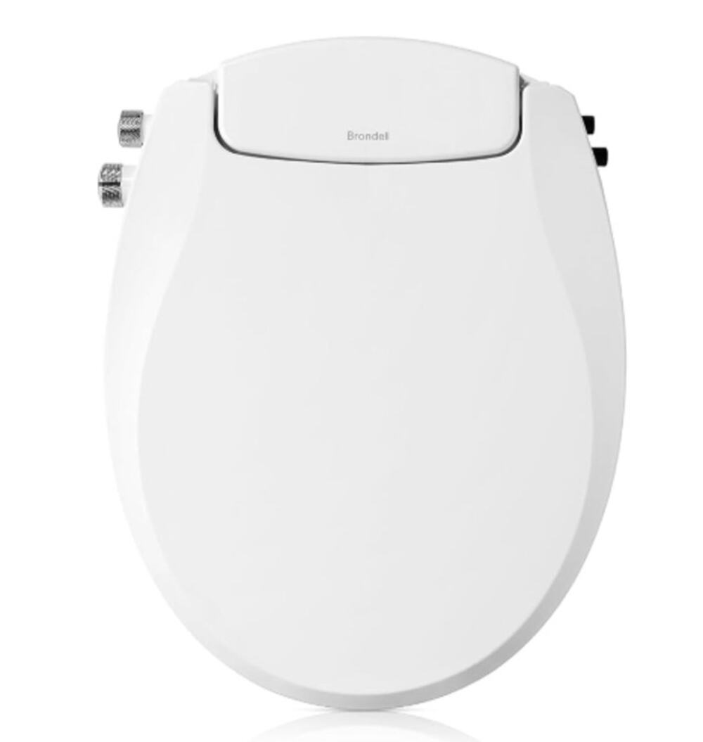Brondell Swash Non-Electric Bidet Toilet Seat Round White Dual Nozzle NEW